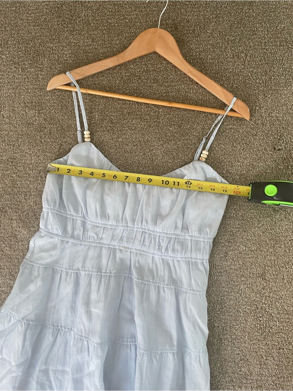 Nordstrom Lost + Wander Pale Blue Oasis Handkerchief Boho Maxi Dress Size S NWT - Picture 10 of 11